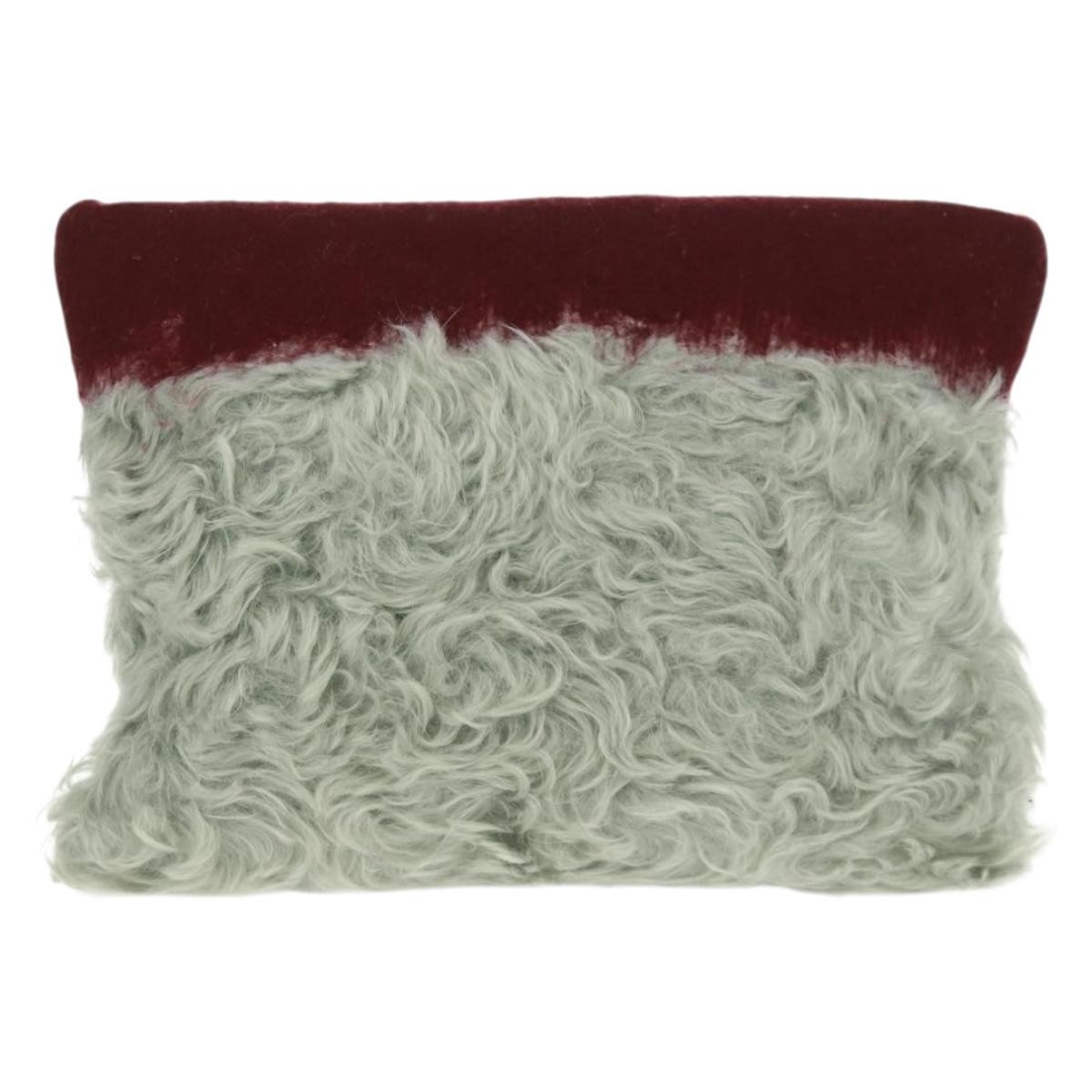 PRADA Clutch Bag Fur Bordeaux Gold Auth 168291V thumbnail 3