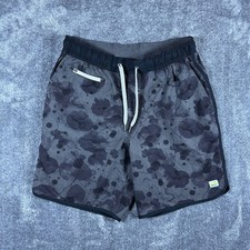Vuori Shorts Men s Small Gray Black Banks Performance Athletic 7.5