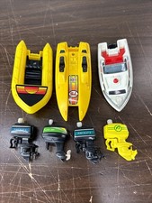 1978 Tomy Motor Boat Wind Up Lot 3 Boats 4 Mo...