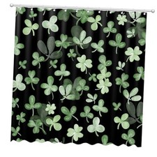 St. Patrick's Day Shower Curtain 72" x 72" Lucky Shamrock Home Bathroom
