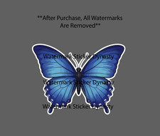 Blue Butterfly Sticker Waterproof Decal Animal Art Outdoor Wildlife Gift NEW