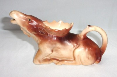 Vintage Ceramic Laying Moose Creamer Czechoslovakia Maybe 1920s/1930s No. 4
