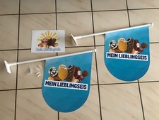 Langnese Fahnen Flaggen Eis Werbung Eisreklame Vintage