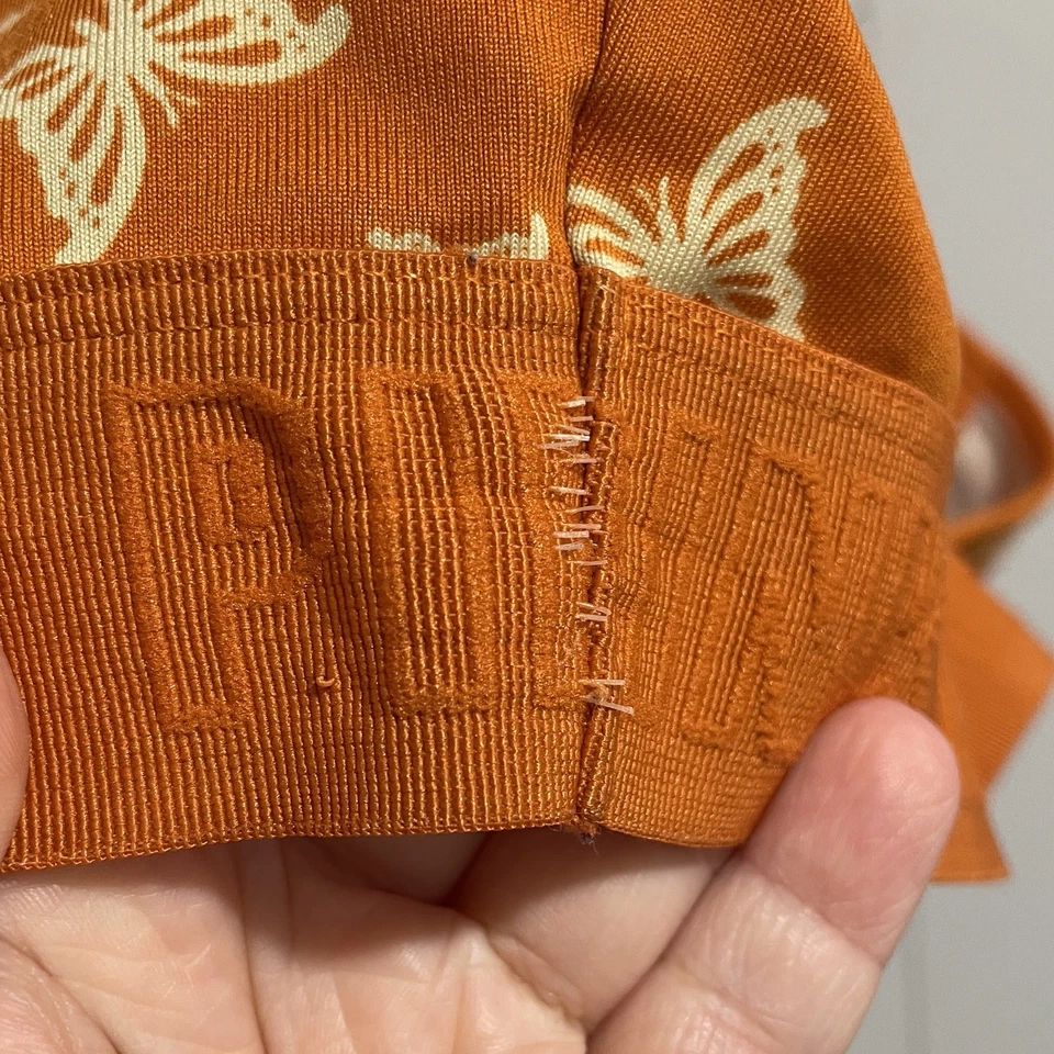 Bralette Mariposa Rosa Victorias Secret Mujer Y2K Mediano Naranja Malla Espalda Corredora Foto 4 de 4