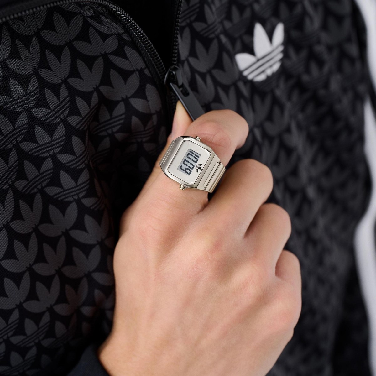adidas Originals DIGITAL TWO RING Watch Silver Unisex Stainless