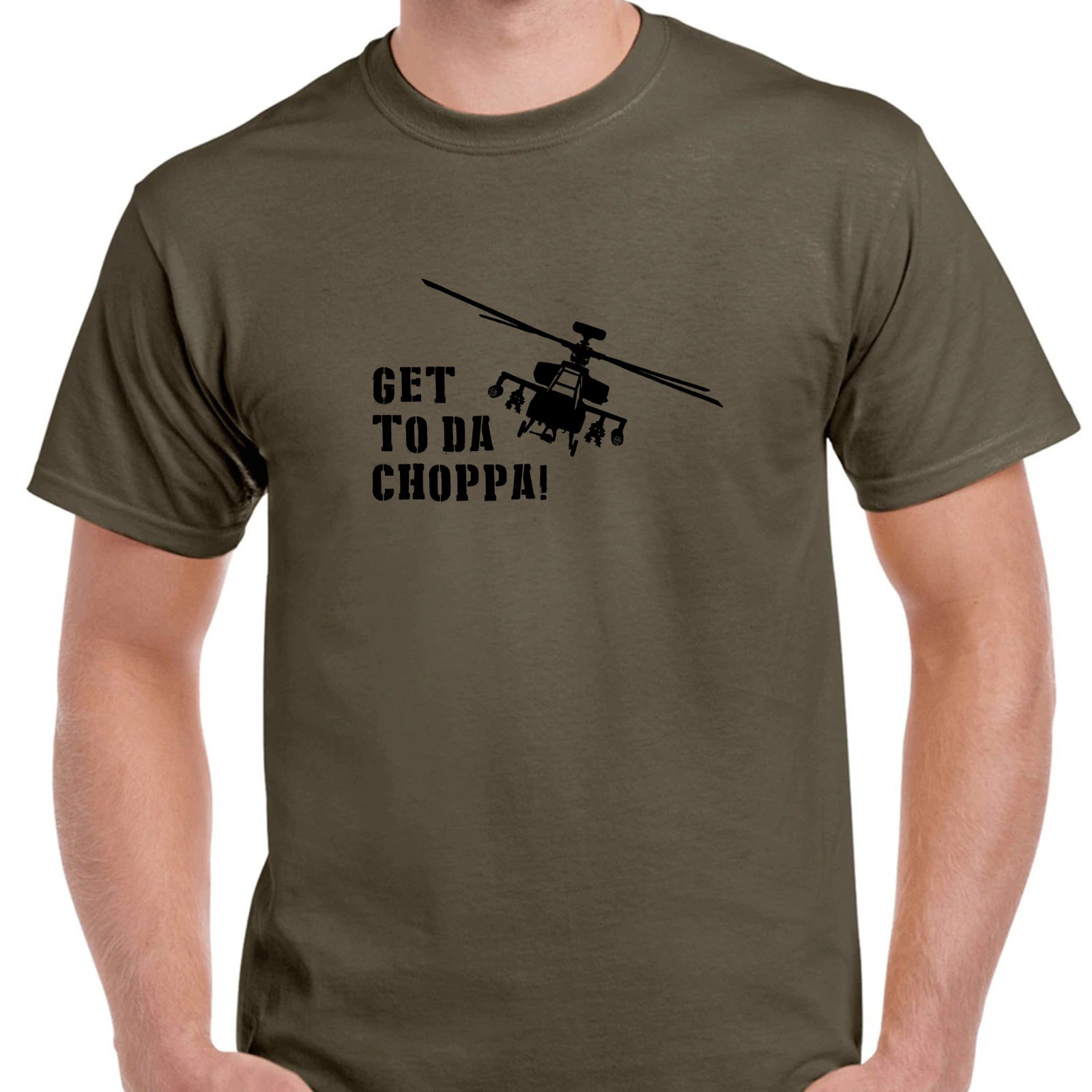 Get To Da Choppa T-Shirt Funny Movie Quote Predator Arnold Terminator ...