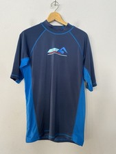 Kanu Surf Rash Guard Short Sleeve Shirt Size Medium Blue UV Protection UPF