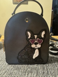 Kate Spade Amelia Francois French Bulldog Leather Convertible Mini Backpack EUC Kate Spade Amelia Francois FRENCH BULLDOG Mini Convertible  main image 2
