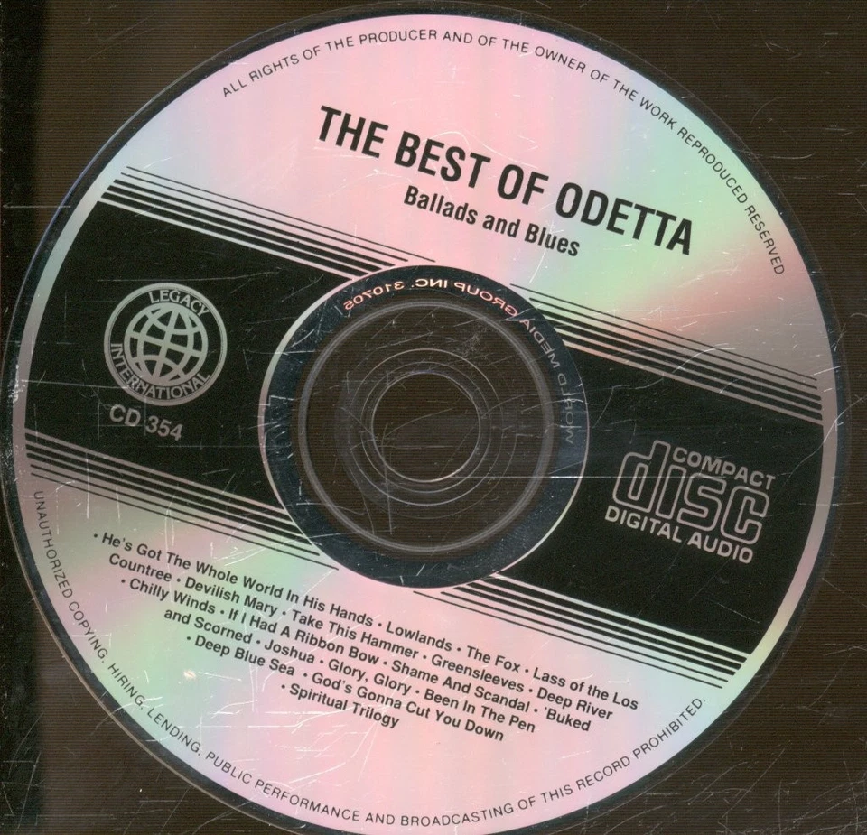 Odetta Best of Odetta: Ballads and Blues CD USA Legacy International black band - Bild 3 von 3