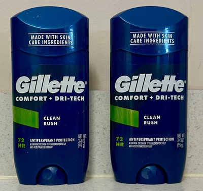 #ad #ad 2 Gillette Comfort Dri Tech Antiperspirant 3.4 Oz Clean Rush Deodorant DRY 72 $48.97