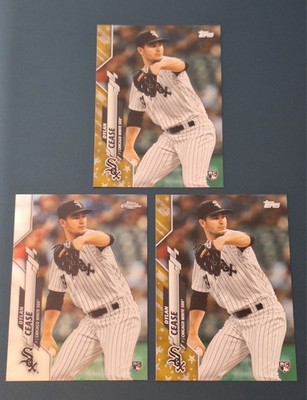 (3) Dylan Cease 2020 Topps Chrome Rookie Card #43 + GOLD STAR PARALLEL #326 RC