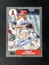 Reid Detmers 2022 Topps 1987 Black Parallel Auto /199 Los Angeles Angels RC