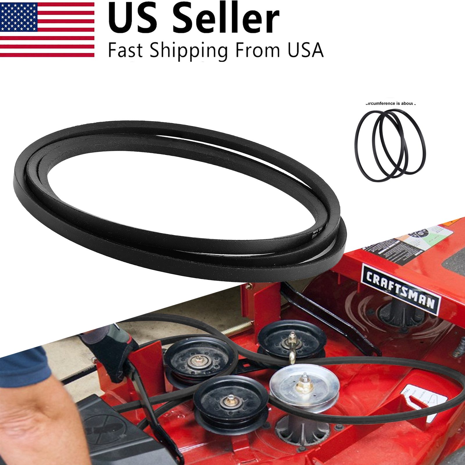 Deck Drive Belt For Craftsman r LT1000 LT2000 LT3000 DYT4000 144959 532144959