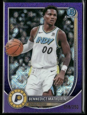 2025-26 Bowman Chrome Bennedict Mathurin #BCV-78 Purple Mojo Refractor /250