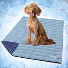 Dog Cooling Mat Reversible Summer Pet Pad Blanket Navy Blue Large 40x60