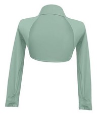 Kids Girls Ballet Dance Shrug Wrap Top Long Sleeve Open Front 9-10 Years Green
