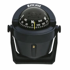 Pivot Black Dial Black Bracket Mount Composite 12 Volt Green Light Compass