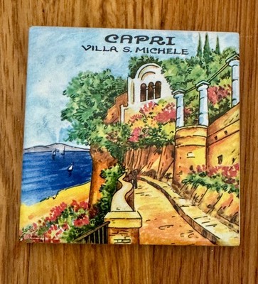 Italian Ceramic Tile 4x4   Capri Tile Made In Italy Wall Hanging Coaster