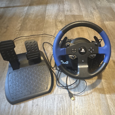Thrustmaster T150 Racing Wheel w/ Pedals Wired USB for PS3/PS4 Black Blue