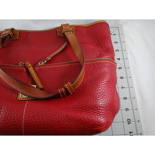 Bolso de Mano Dooney & Bourke Cuero Guijarro Rojo Cartera Bolso de Maquillaje y Polvo a Juego - Imagen 21 de 24
