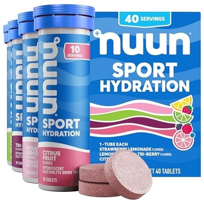 Nuun Sport Electrolyte Tablets Mixed Flavor, GF & Vegan, 4 Pack