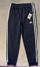 NWT Adidas Boys Iconic Tricot Jogger Pants Navy Size Small 8 New