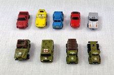 Vintage 80's Micro Machines Lot 9 Military Vehicles Porche Corvette Mustang Semi