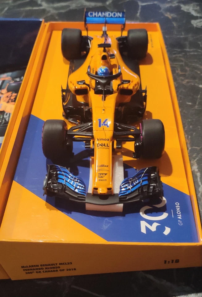 Minichamps 533184014 McLaren MCL33 Canada GP 2018 Fernando Alonso 1/18 - Immagine 3 di 4