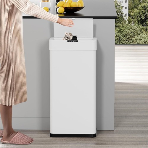 50L/13.2 Gallon Automatic Trash Can with Lid Touchless Motion Sensor Garbage Can - Picture 20 of 25