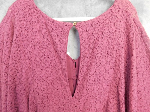 Free People Romper Womens Large As You Are Playsuit Purple Boho Flowy Crochet - Picture 8 of 11