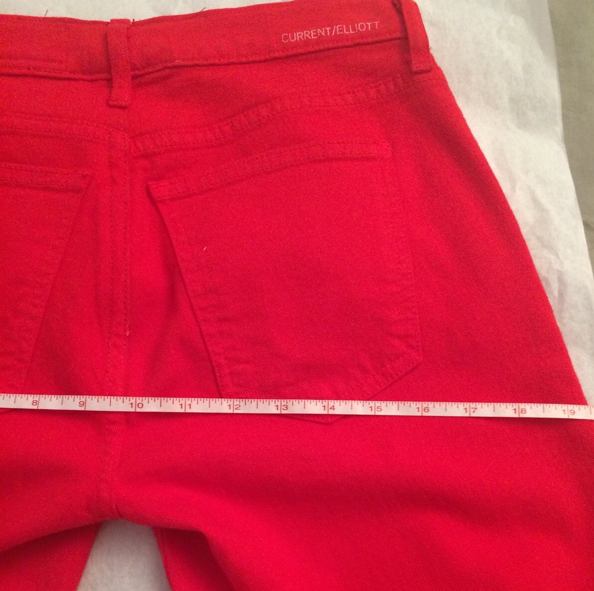 Current Elliott Solid Red Cotton Pants Jeans US S… - image 12