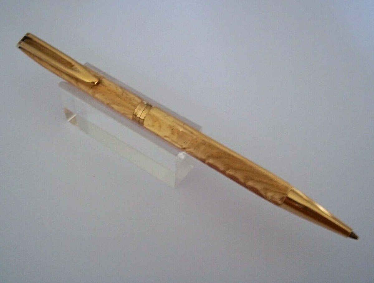 Stylo Bille Waterman CF Plaqué Or Motif Moiré - Vintage - En Bon état