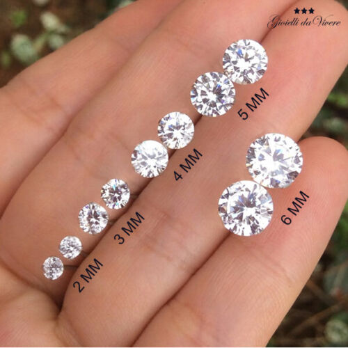 UOMO DONNA PAIO ORECCHINI ZIRCONI BRILLANTINI PUNTOLUCE IDEA REGALO 2 - 6 MM hb - Imagen 8 de 8