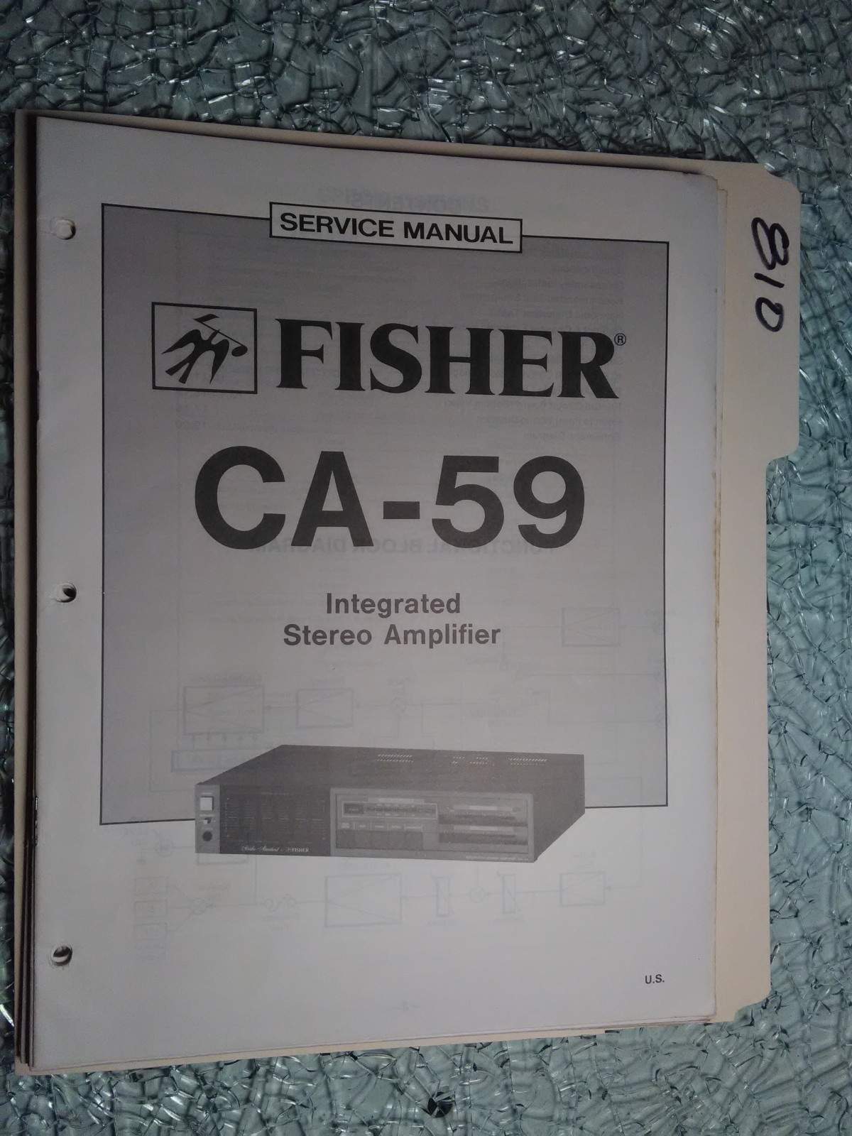 Fisher CA-59 Original Service Manual for Stereo Amp Repair