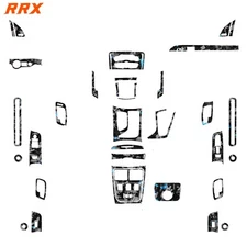 44Pcs Blue Forged Carbon Fiber Kits Full Interior Trim For Dodge Charger 15-22