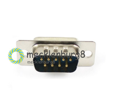 10PCS RS232 DB9 9-Pin 2 Rows Male Plug Socket Solder Type Connector Adapter