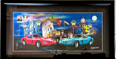 FERRARI 250 GTO 1963 DIGITAL ART COLLAGE LIMITED EDITON 100 STCK NR.2 HOCHWERTIG