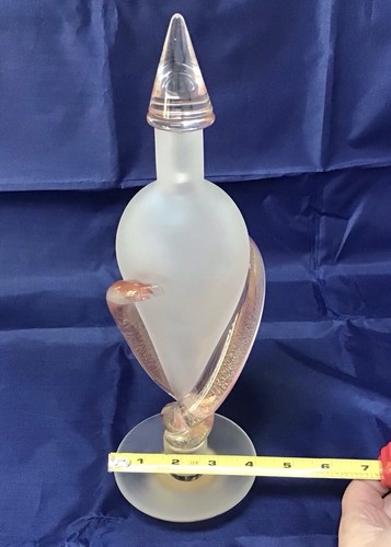 Effe Due Vetri D’Arte Murano matt weiß Karaffe rosa Glas gold Aventurin - Bild 12 von 13