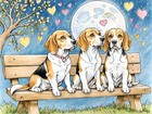 A5 greeting card can be personalised on front A5 Birthday Beagle Dogs Beagles