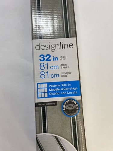 Oatey Design Line 32in Stainless Steel Linear Shower Tile-In Pattern Drain Cover - Picture 2 of 7