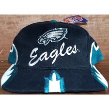 NEW Philadelphia Eagles 90s Drew PEARSON snapback FLAME Script black hat NFL vtg