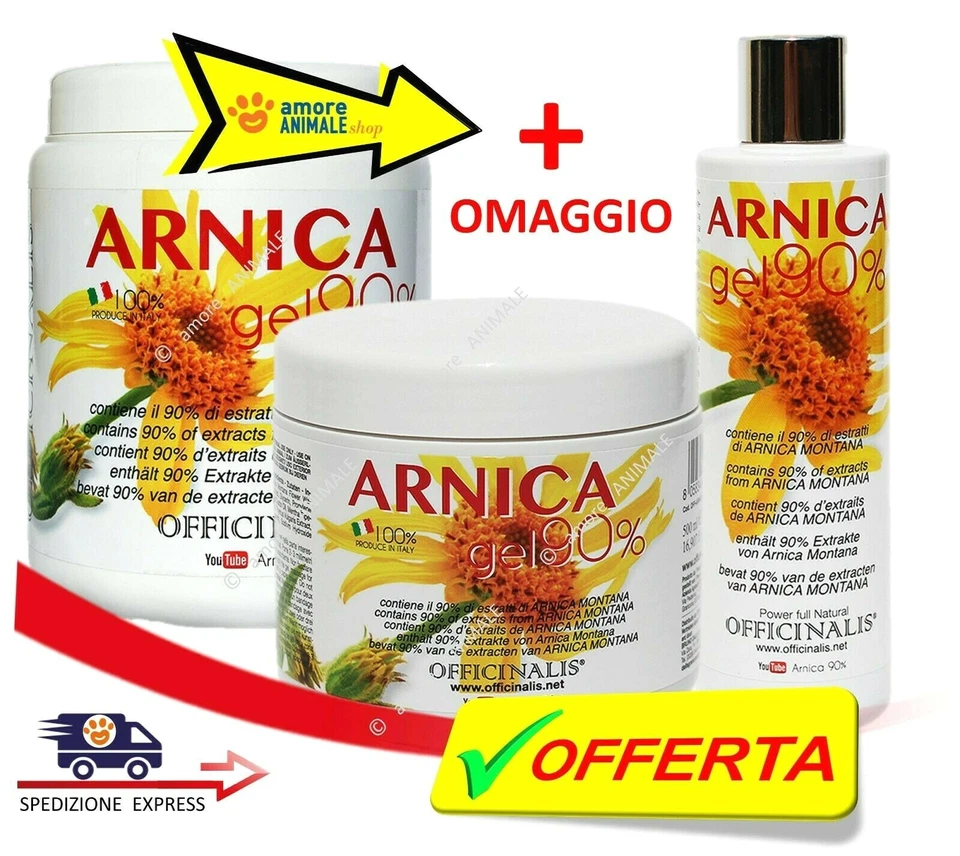 Officinalis ARNICA 90% Gel 10 / 250 / 500 / 1000 ml - Distorsioni muscoli