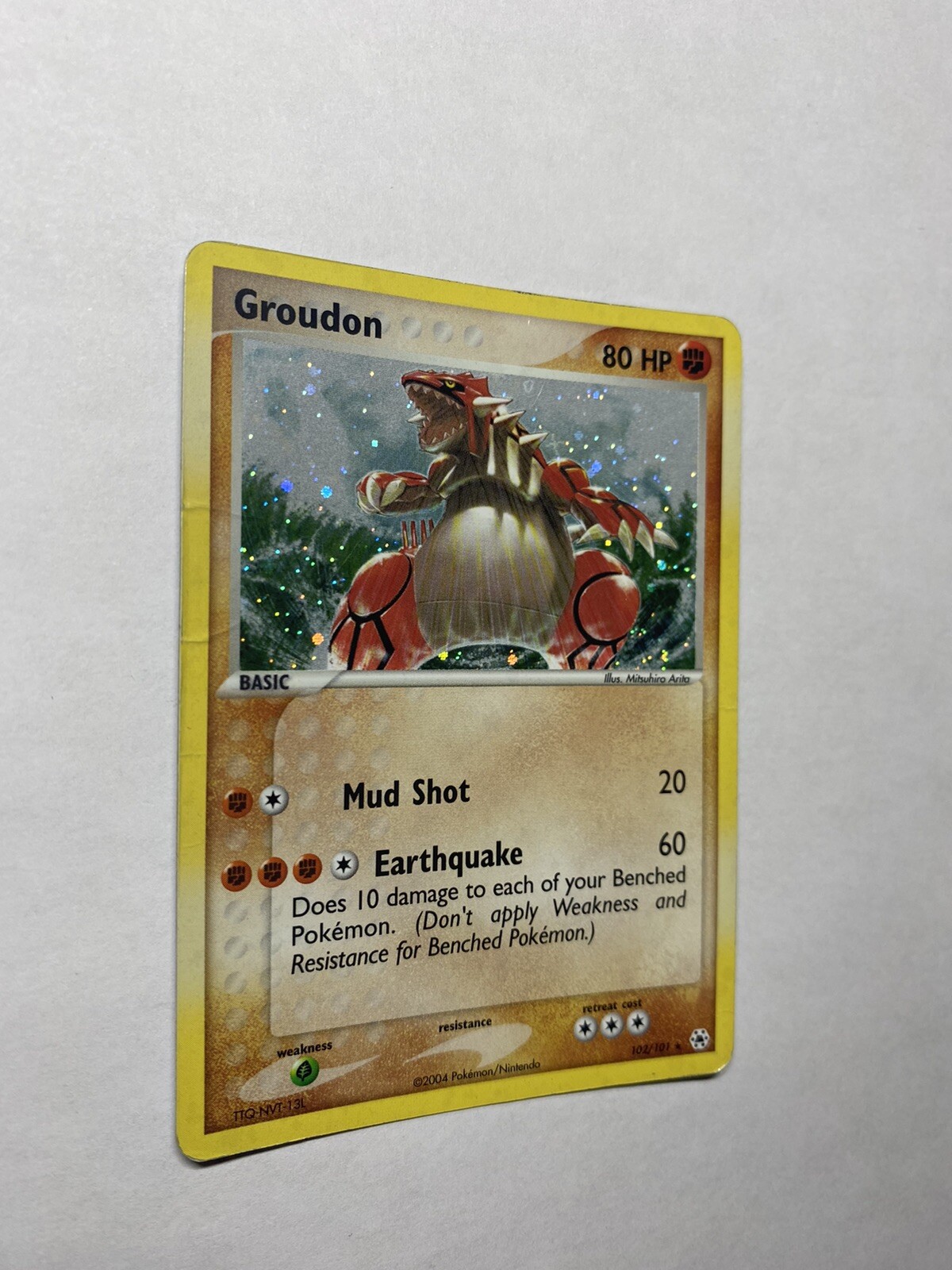 GROUDON 102/101 EX Hidden Legends Secret Ultra Rare Holo Pokémon Card 2004