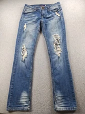 Vigoss Women’s Jeans Blue Size 5 Boyfriend Distressed Straight Stretch 31" Denim