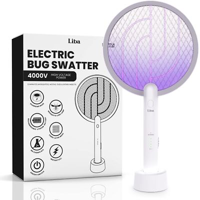 LiBa Electric Fly Swatter Racket - 2-in-1 Bug Zapper & Insect Killer - USB Recha