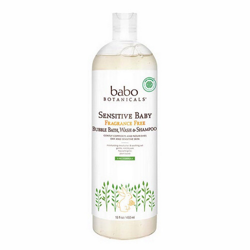 Sensitive Baby Fragrance Free Bubble Bath 15 Oz By Babo Botanicals - Picture 1 of 1