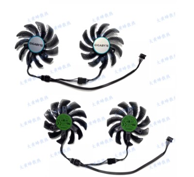 A PAIR OF GIGABYTE RX6500XT EAGLE GRAPHICS CARD FANS T128010SU/PLD08010S12HH