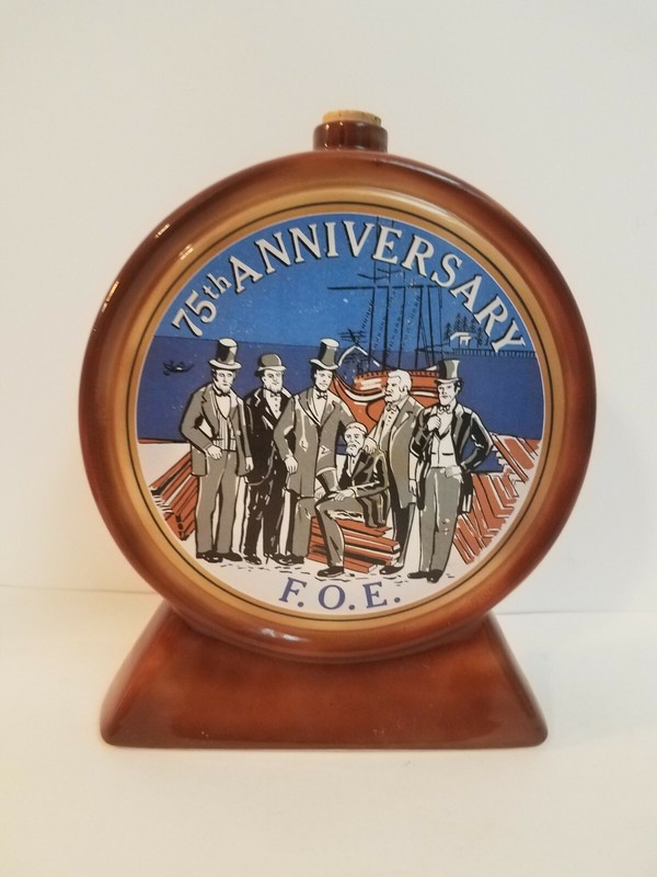 1973 Fraternal Order Of Eagles F. O. E. Diamond Jubilee Decanter NO LID F.O.E.