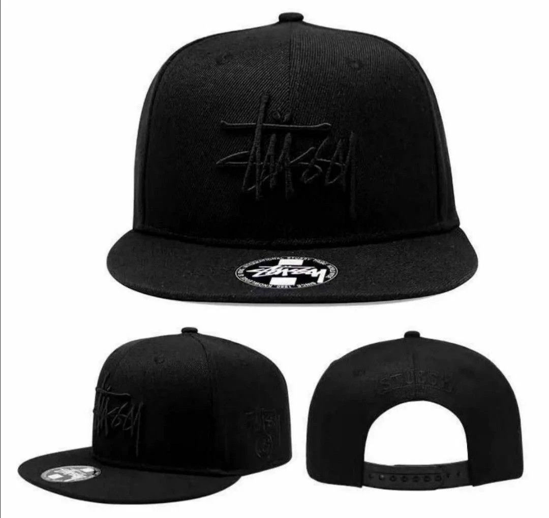 STUSSY Snapback Cap Hat black logo acs