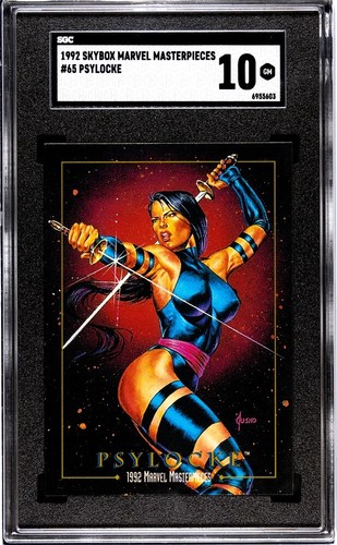 🔥 1992 MARVEL MASTERPIECES PSYLOCKE 🔥 #65 SGC 10 Gem Mint! Low Pop!
